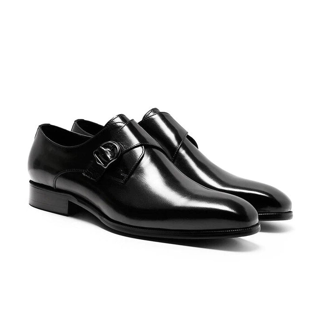 Hemsworth Black Single Monk Strap - Romèro Ferrera