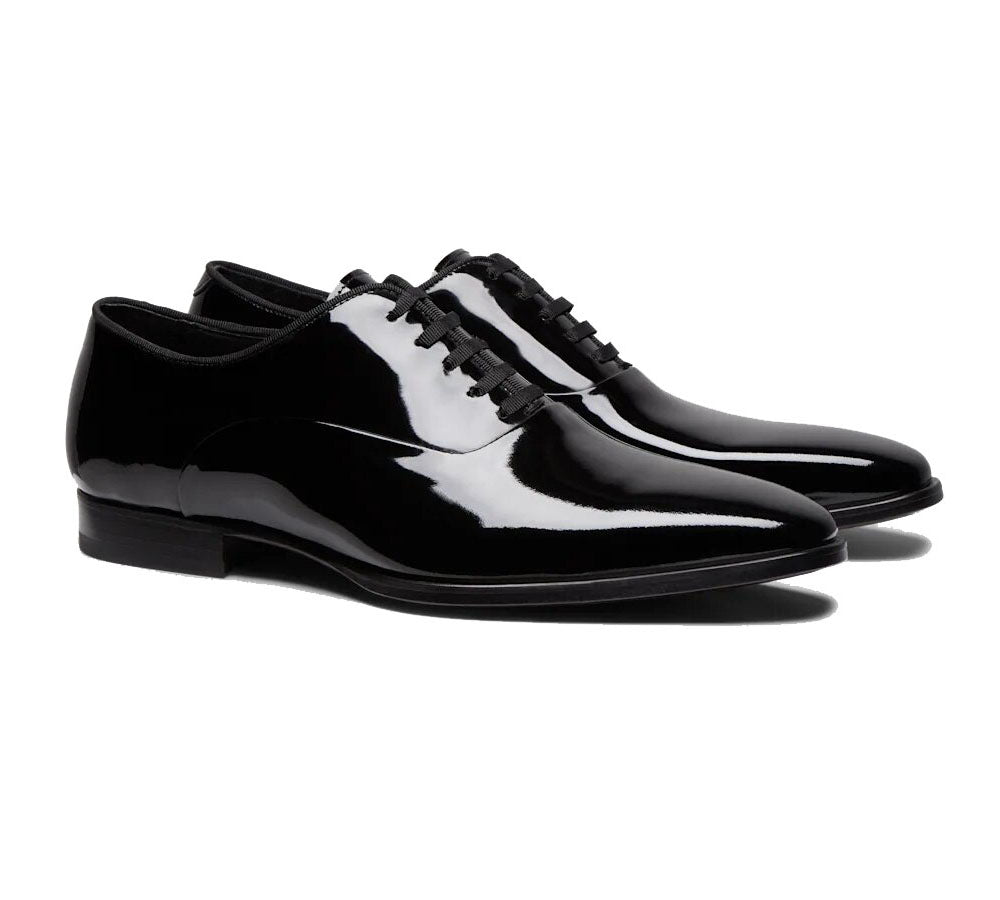 Black Patent Leather Oxford Shoes for Men