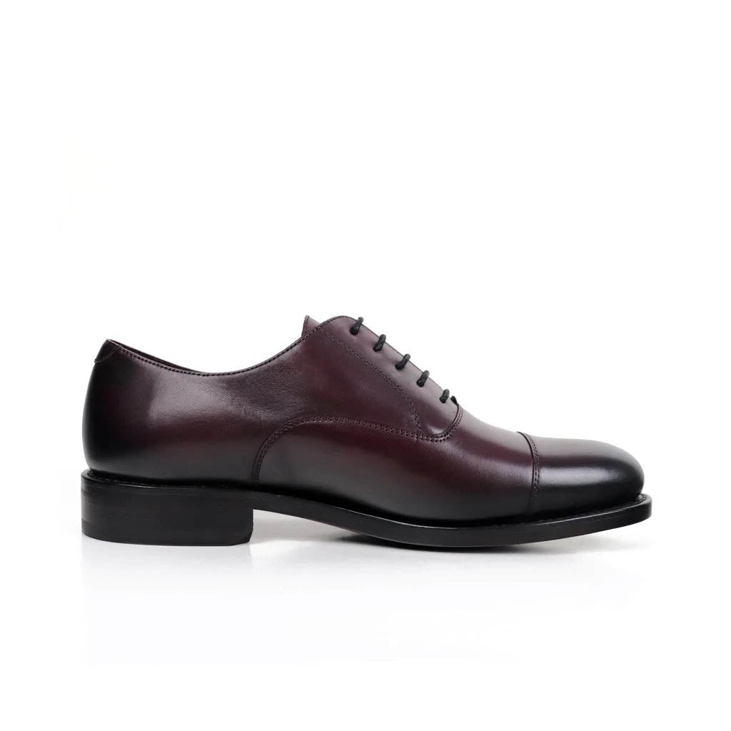 Rufus Burgundy Toecap Oxford