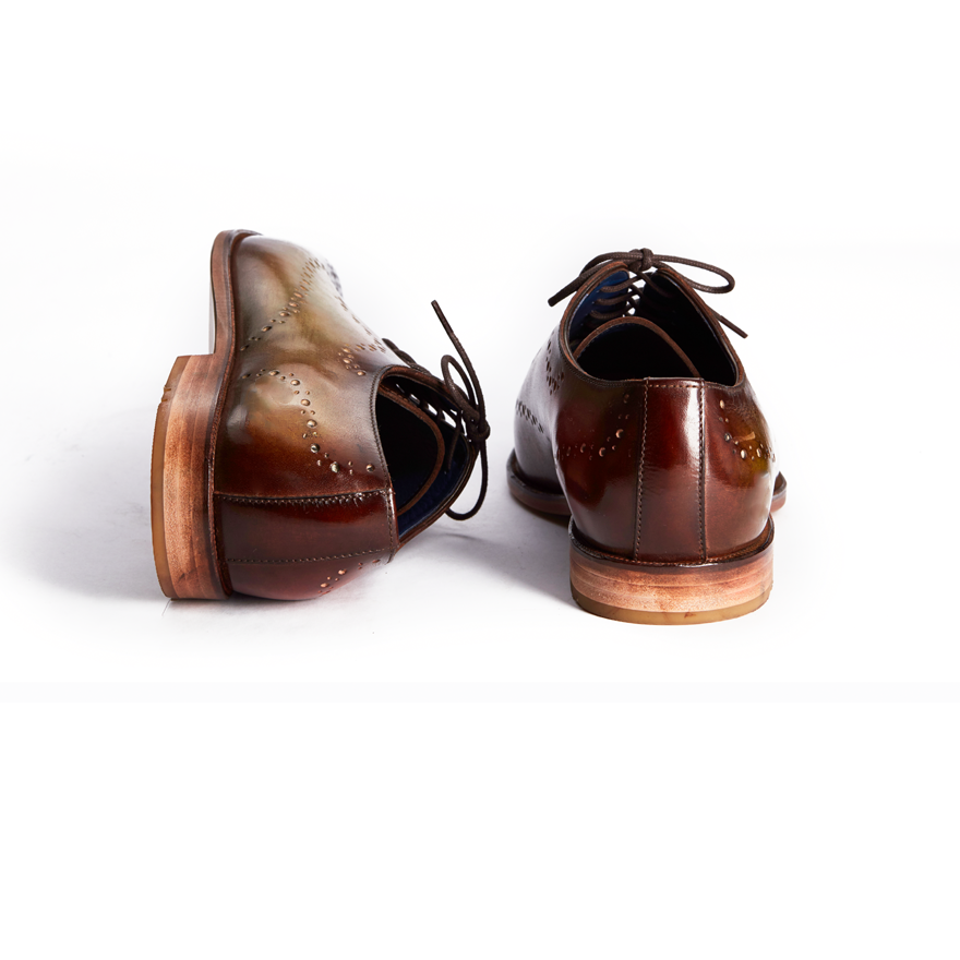 James Burgundy & Olive Green Patina Wholecut