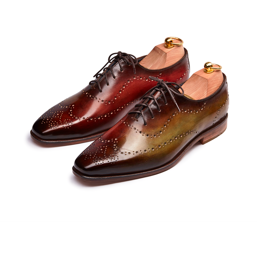 James Burgundy & Olive Green Patina Wholecut