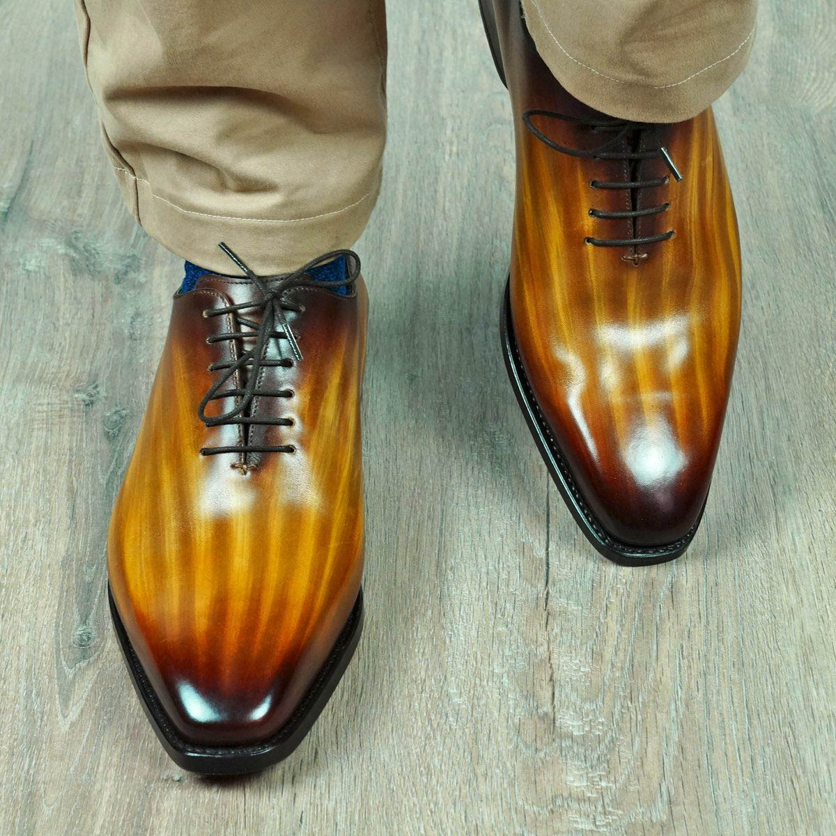 Stoke Cognac Patina Wholecut Oxford