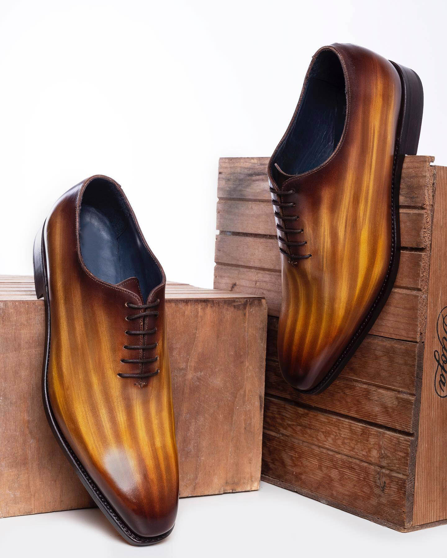 Stoke Cognac Patina Wholecut Oxford