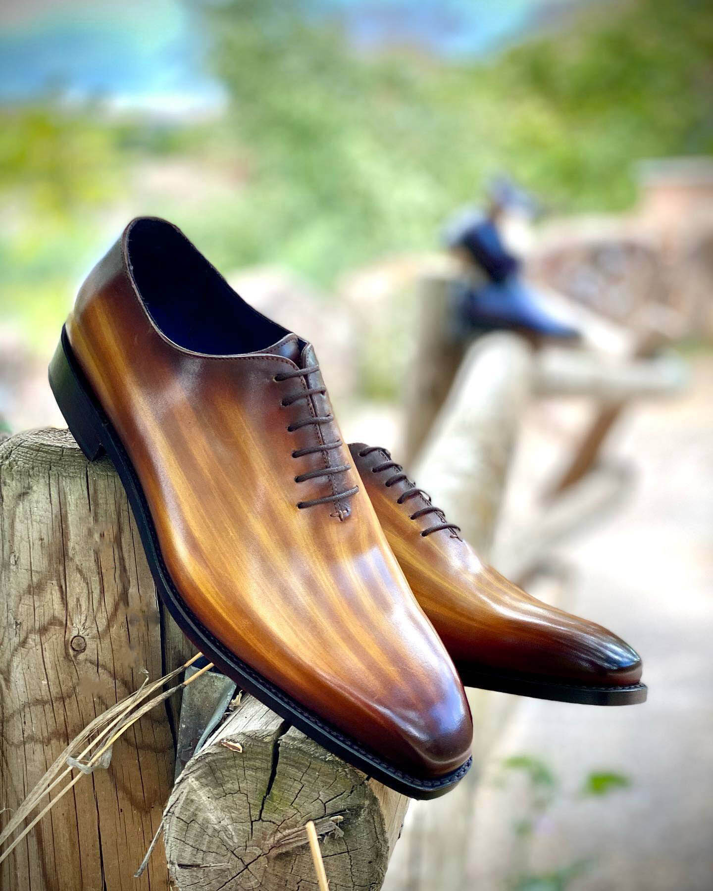 Stoke Cognac Patina Wholecut Oxford