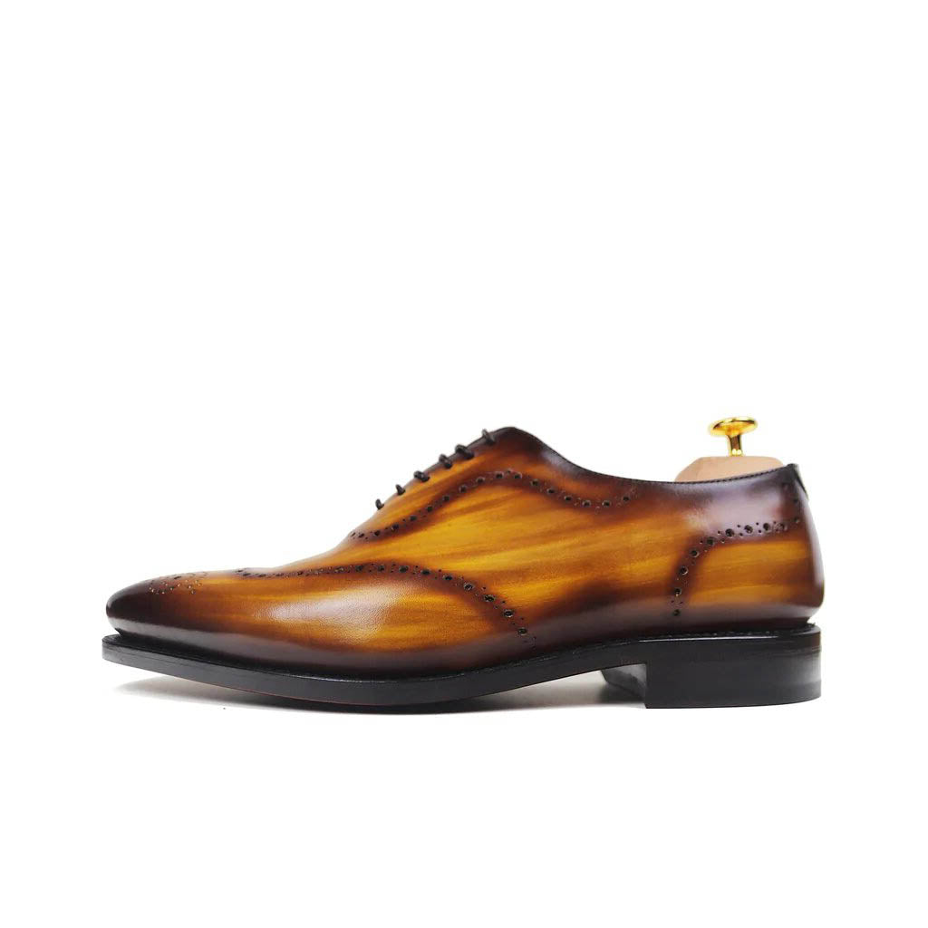 Griffin Cognac Patina Wholecut Oxford