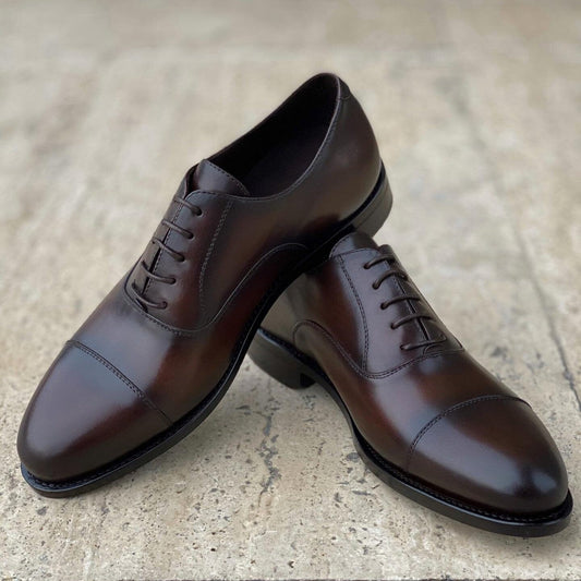 Rufus Dark Brown Toecap Oxford