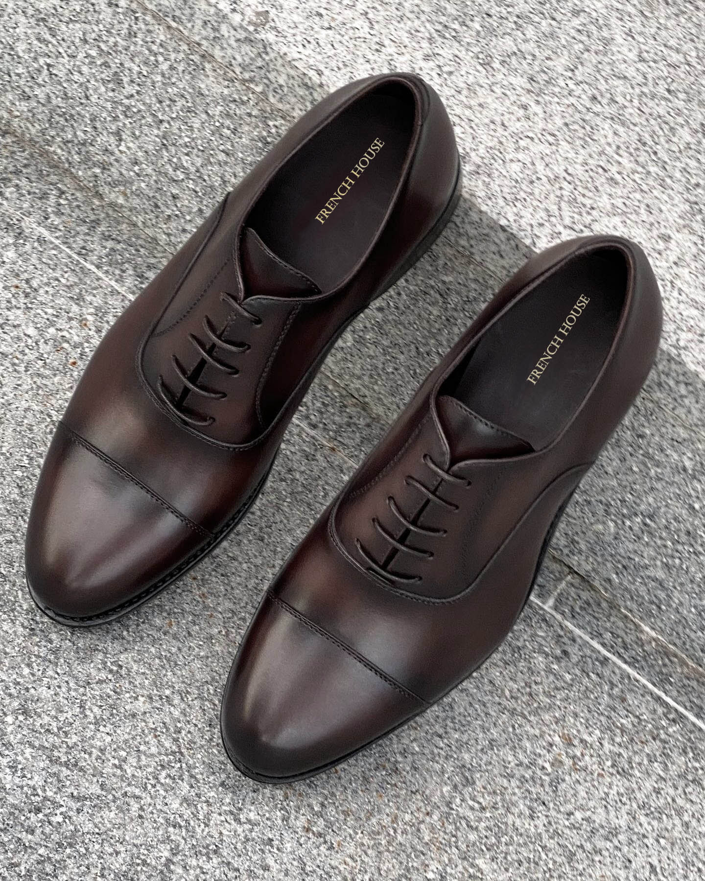 Rufus Dark Brown Toecap Oxford