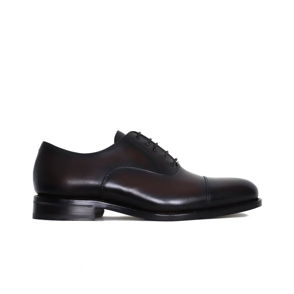 Rufus Dark Brown Toecap Oxford