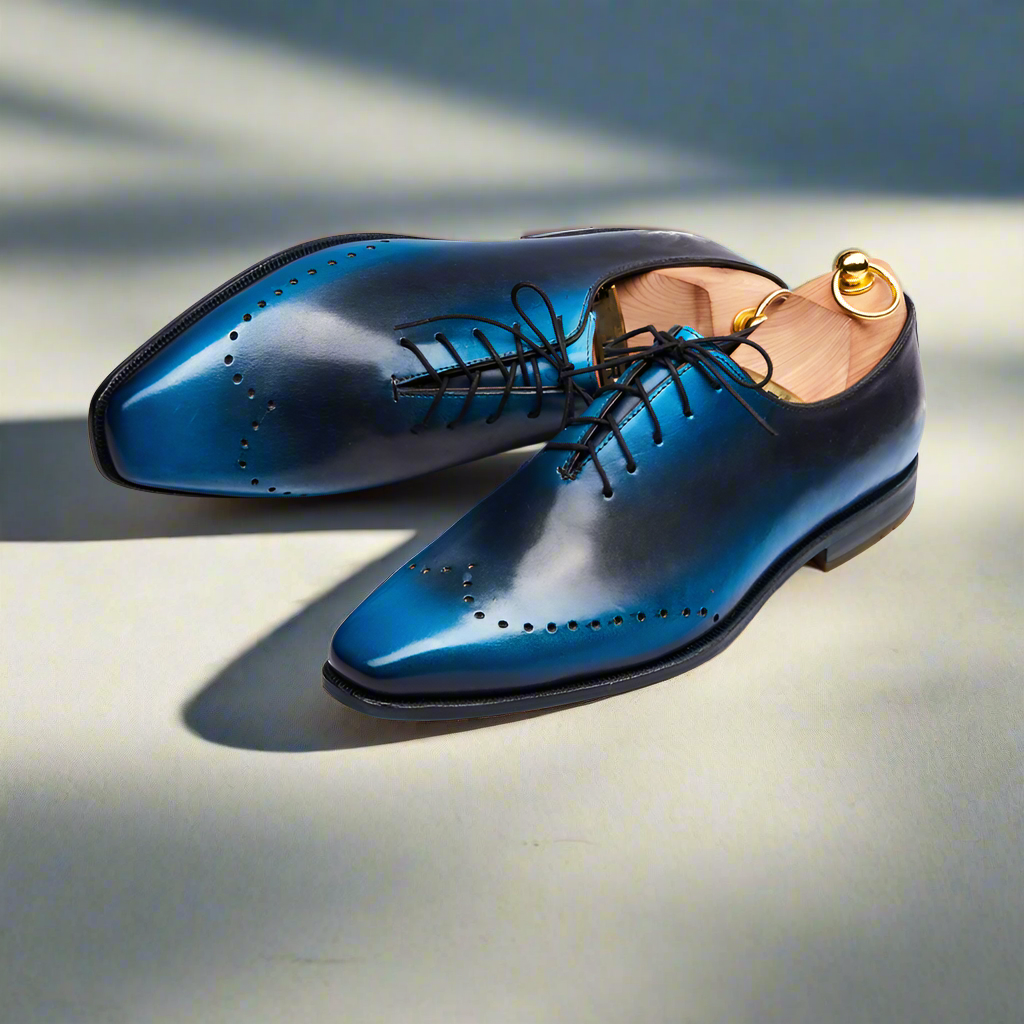 Men's blue oxford shoes sales