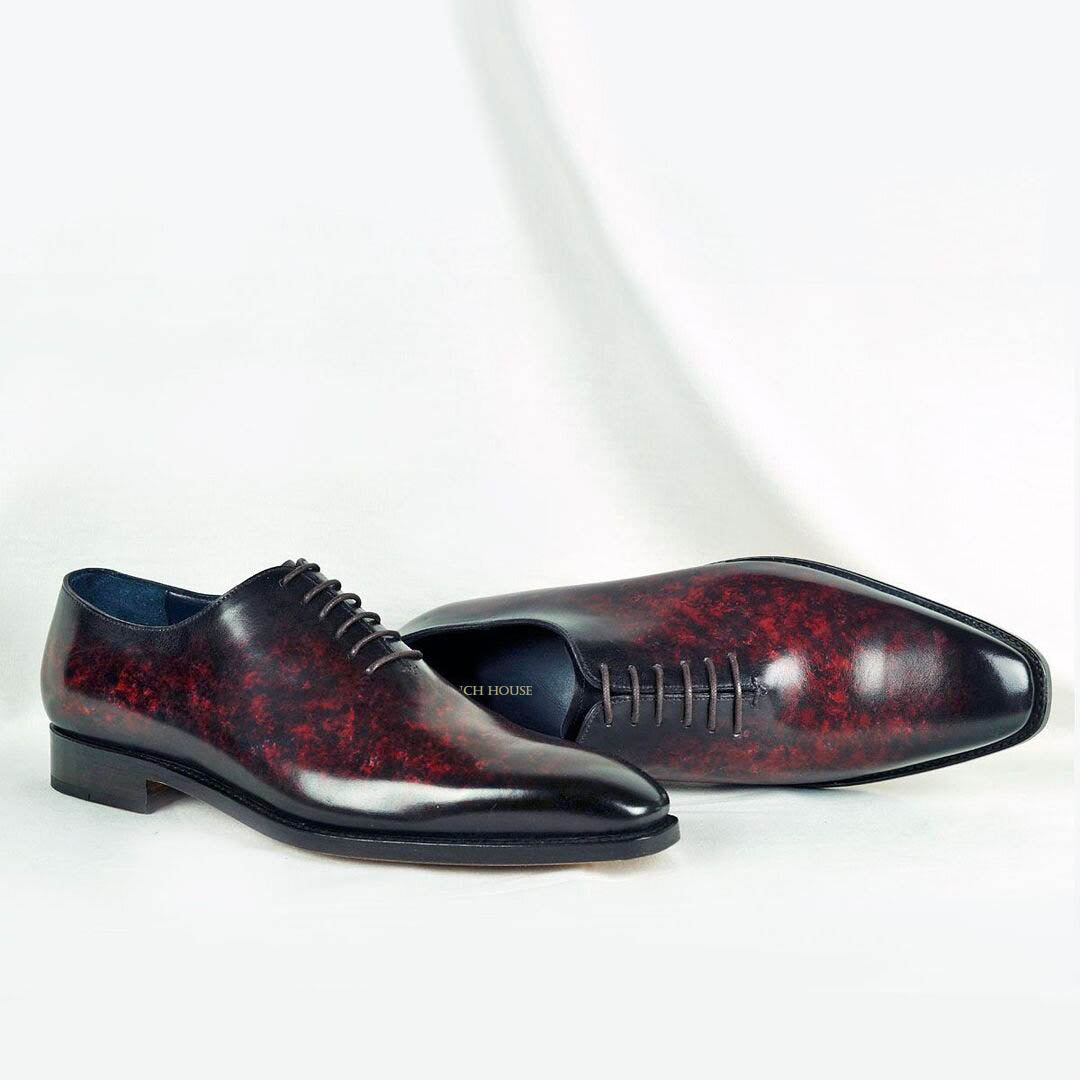Orson Wine Red Patina Wholecut Oxford