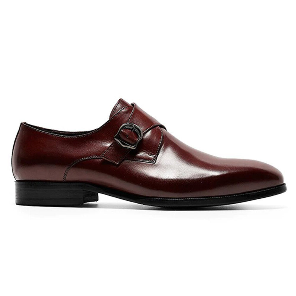 Hemsworth Burgundy Single Monk Strap - Romèro Ferrera