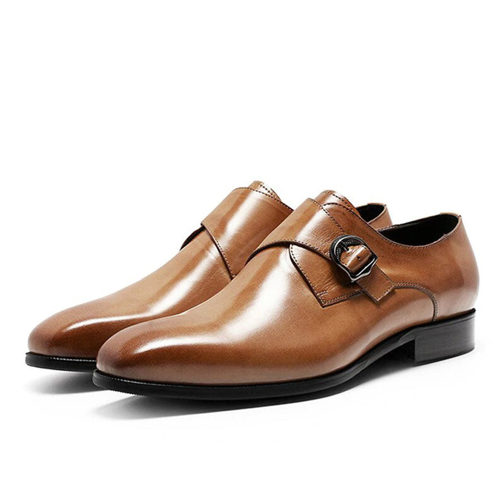Hemsworth Tan Single Monk Strap - Romèro Ferrera