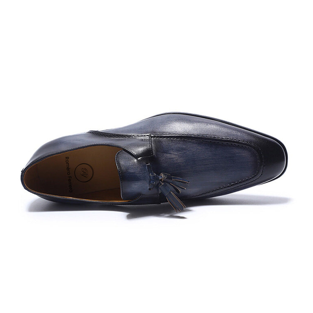 Ryan Navy Blue Tassel Loafer - Romèro Ferrera