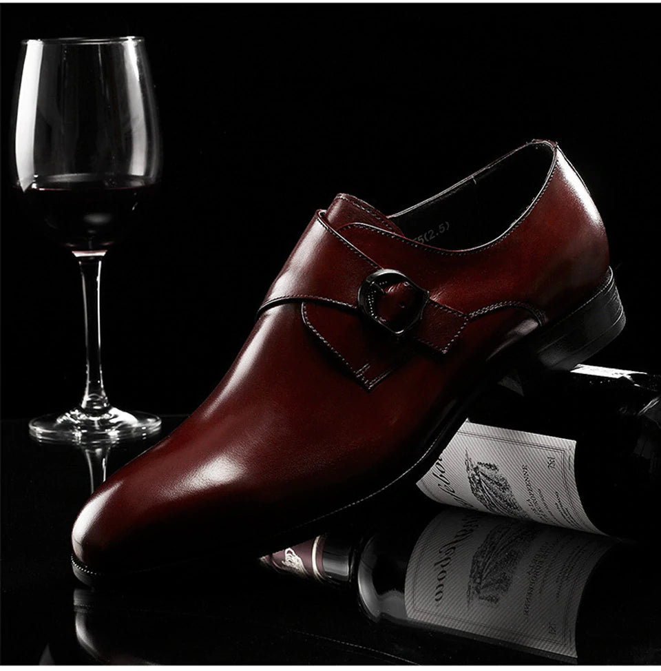 Mens burgundy 2025 monk shoes