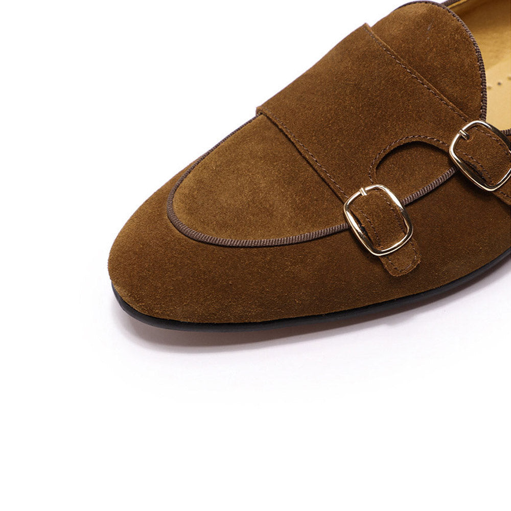 Kyobe Tan Suede Monk Strap Loafer - Romèro Ferrera