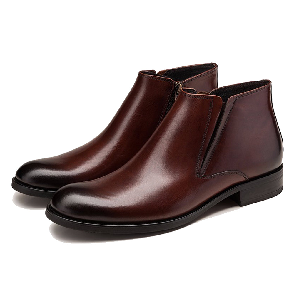 Parker Dark Brown Zip Slip-on Boot