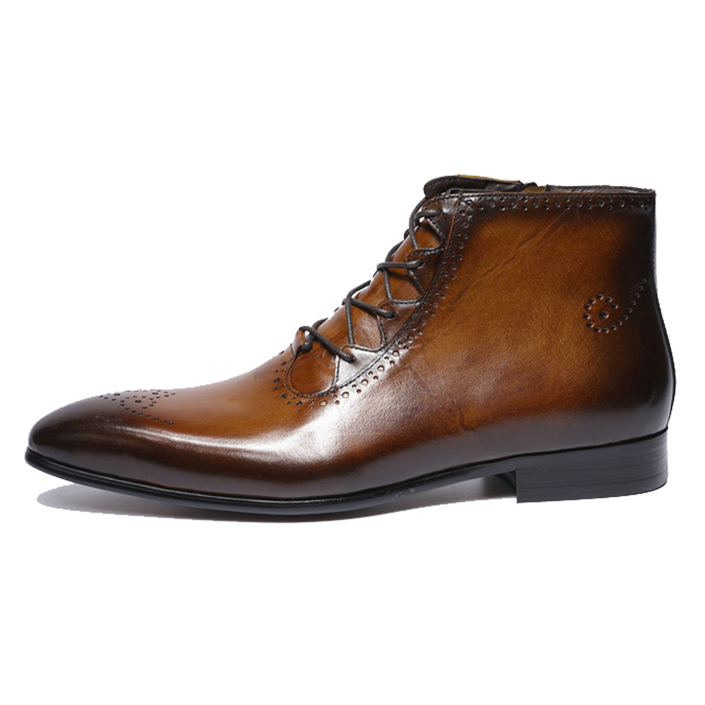 Zyan Tan Brown Lace Up Boot