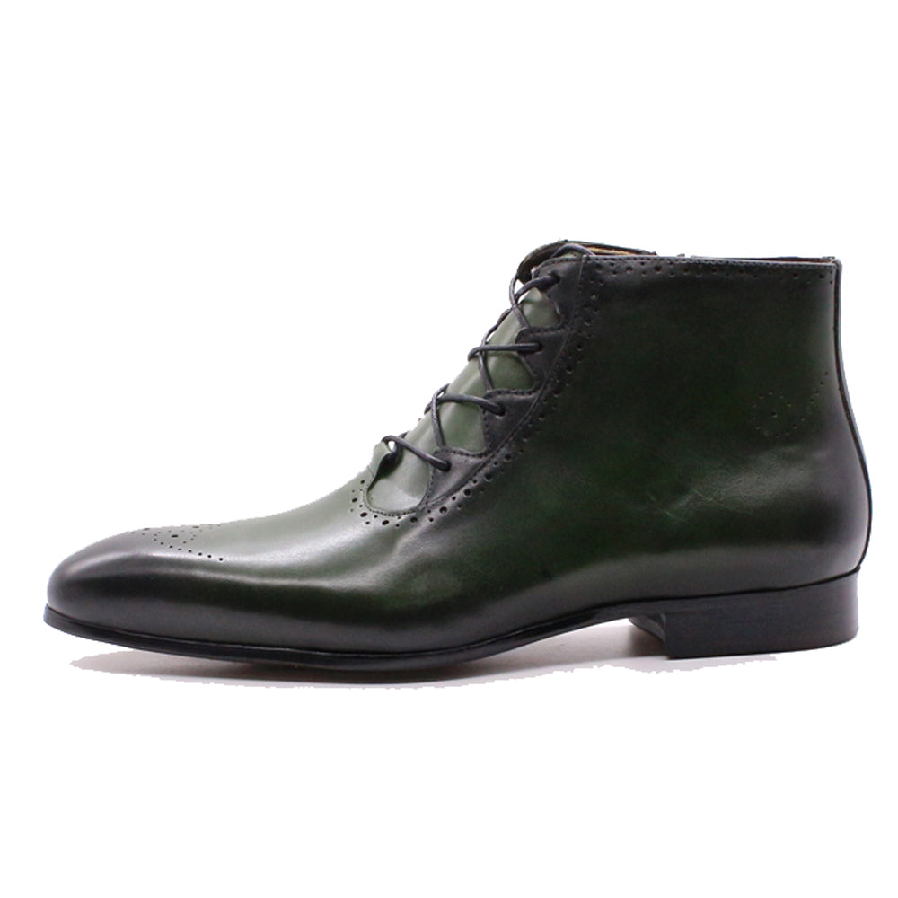 Zyan Olive Green Lace Up Boot