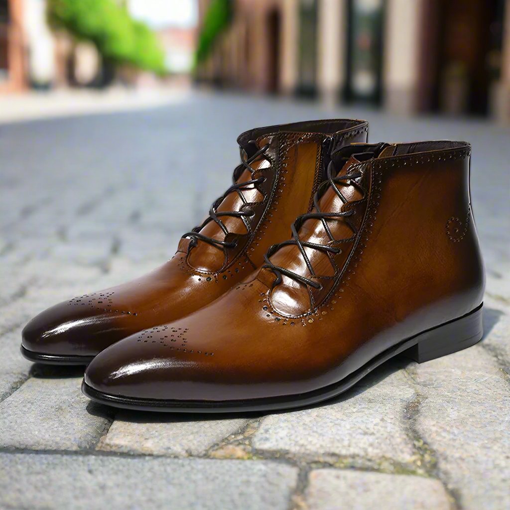 Formal Boots Genuine Leather Formal Shoes For Men Brown Material