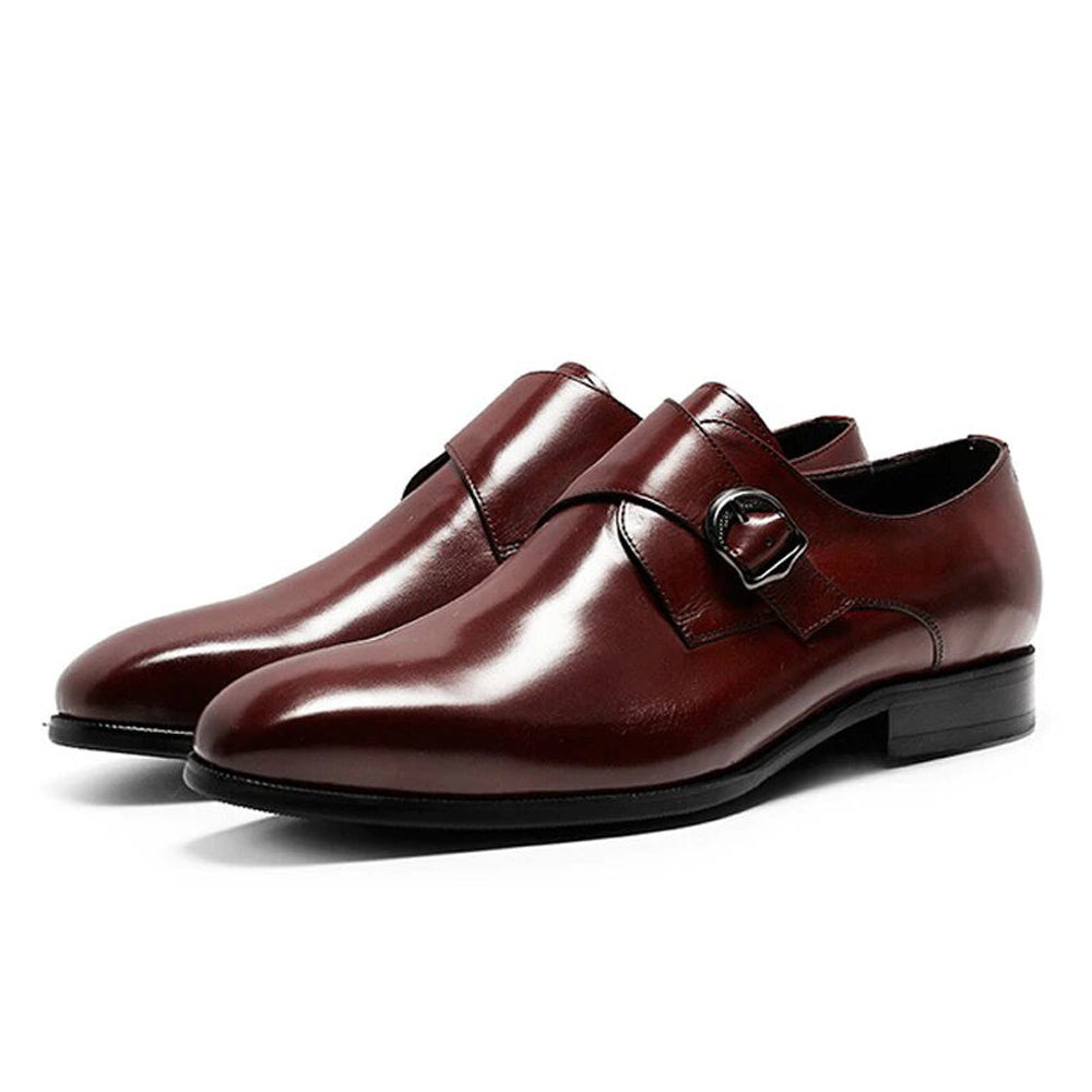 Hemsworth Burgundy Single Monk Strap - Romèro Ferrera