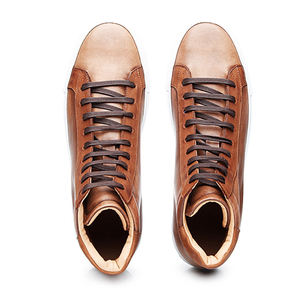 John Tan Patina Finish High Top Sneaker