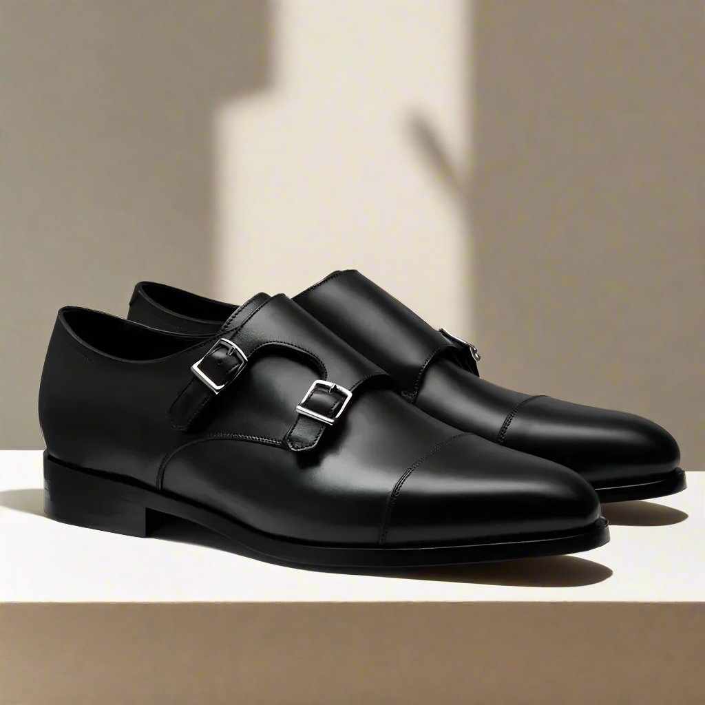 Adam Black Double Monk Strap - Romèro Ferrera