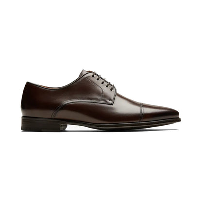 Dark Brown Leather Formal Derby Lace Up Shoes for Men. Manmade Comfortable Sole. Customization Available.