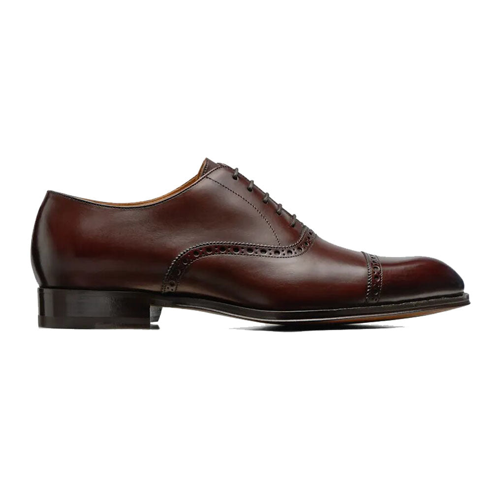 Brown Leather Formal Toe Cap Oxford Brogue Lace Up Shoes for Men. Manmade Comfortable Sole. Customization Available.