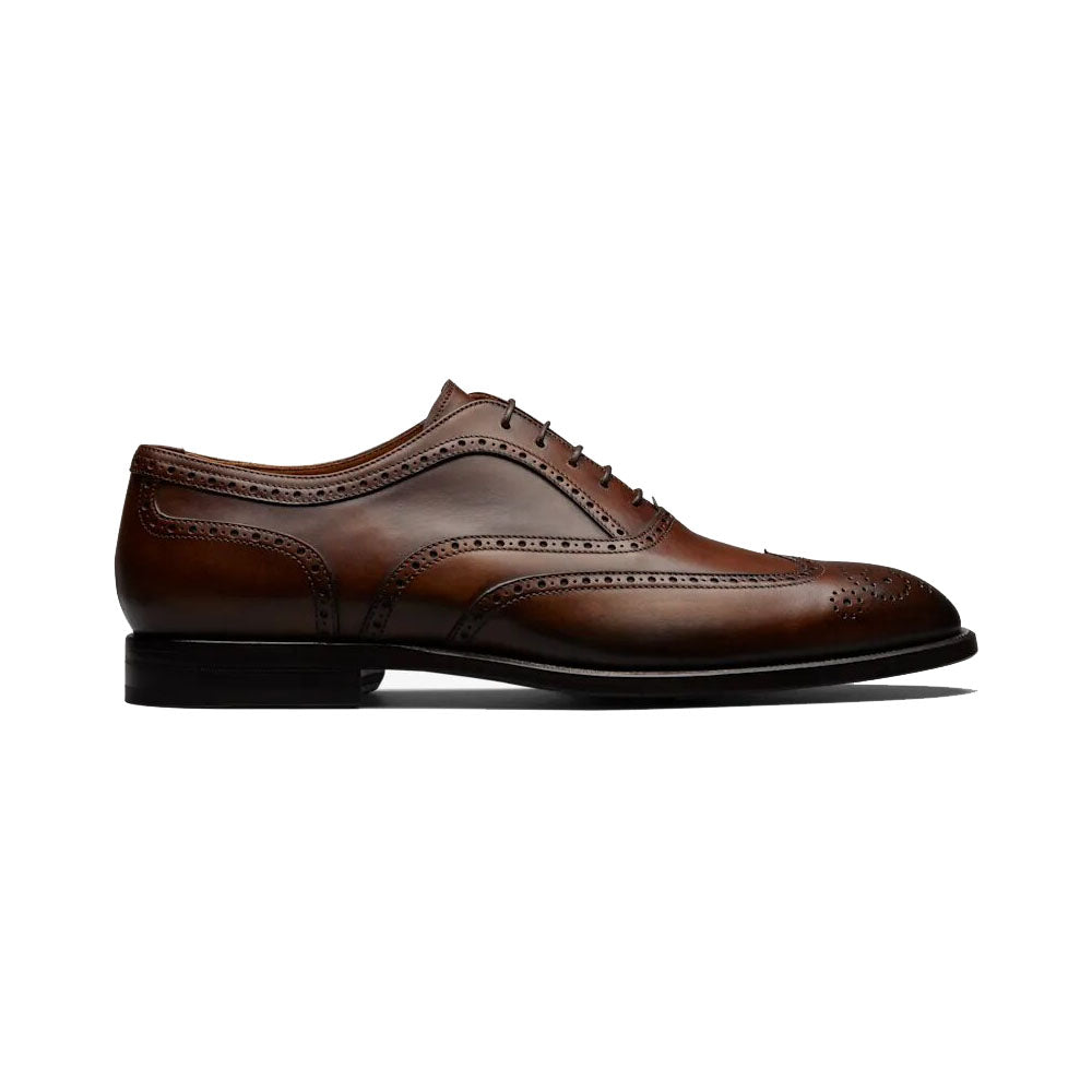 Dark Brown Tan Leather Formal Oxford Wingtip Brogue Lace Up Shoes for Men. Manmade Comfortable Sole. Customization Available.