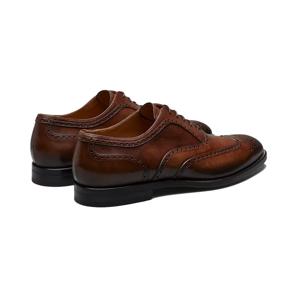 Dark Brown Tan Leather Formal Oxford Wingtip Brogue Lace Up Shoes for Men. Manmade Comfortable Sole. Customization Available.