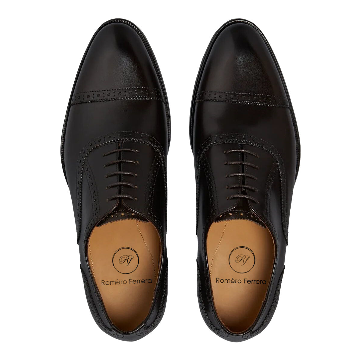 Black Leather Formal Toe Cap Oxford Brogue Lace Up Shoes for Men. Manmade Comfortable Sole. Customization Available.