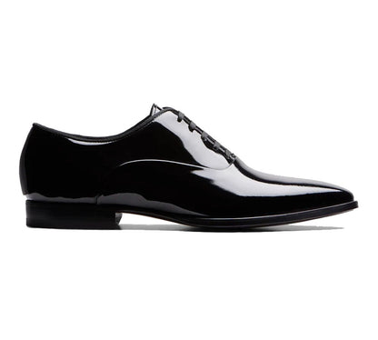 Black Patent Leather Formal Oxford Lace Up Shoes for Men. Manmade Comfortable Sole. Customization Available.
