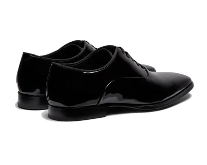 Black Patent Leather Formal Oxford Lace Up Shoes for Men. Manmade Comfortable Sole. Customization Available.