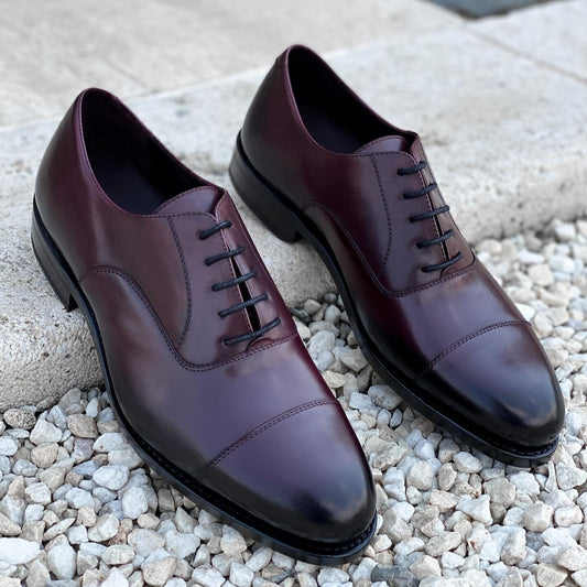 Rufus Burgundy Toecap Oxford