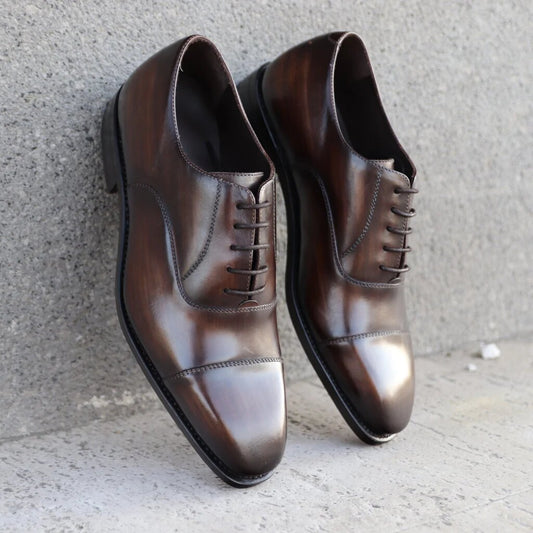 Pierre Brown Patina Toecap Oxford