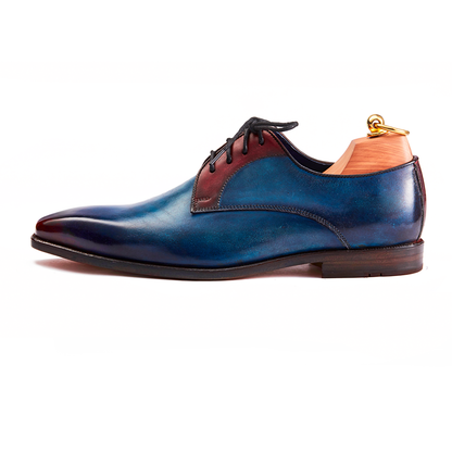 Lucas Ocean Blue & Burgundy Patina Derby