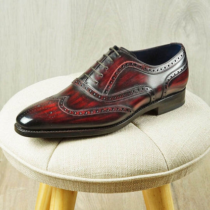 Dylan Wine Red Patina Wingtip Oxford