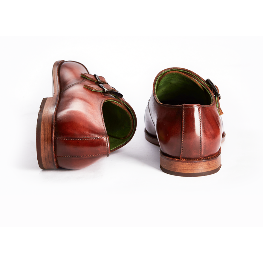 Harrison Tan Patina Double Monk Strap