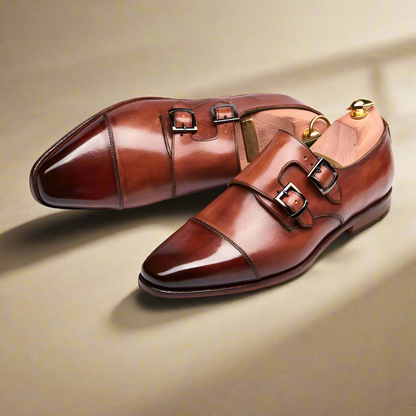 Alois Tan Toecap Double Monk Strap