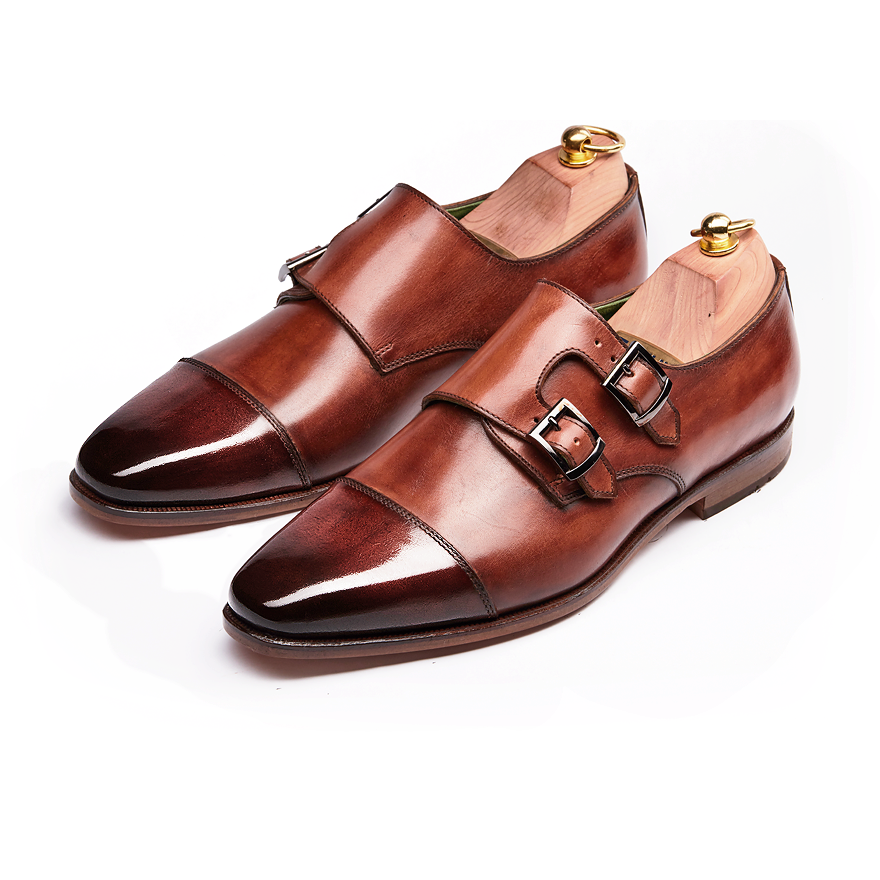 Tan double 2025 monk strap