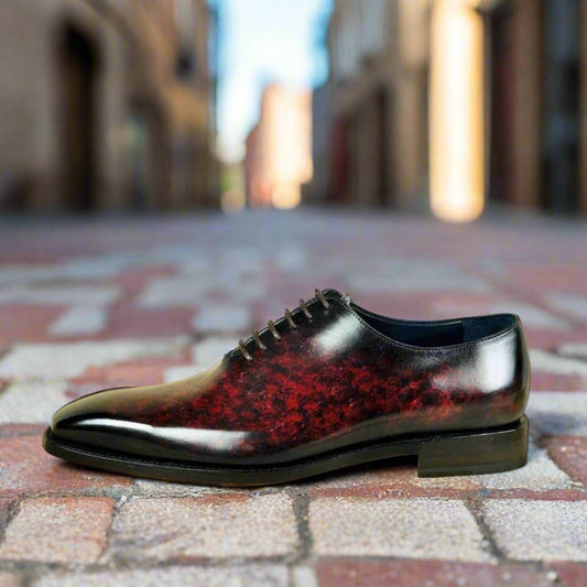 Orson Wine Red Patina Wholecut Oxford