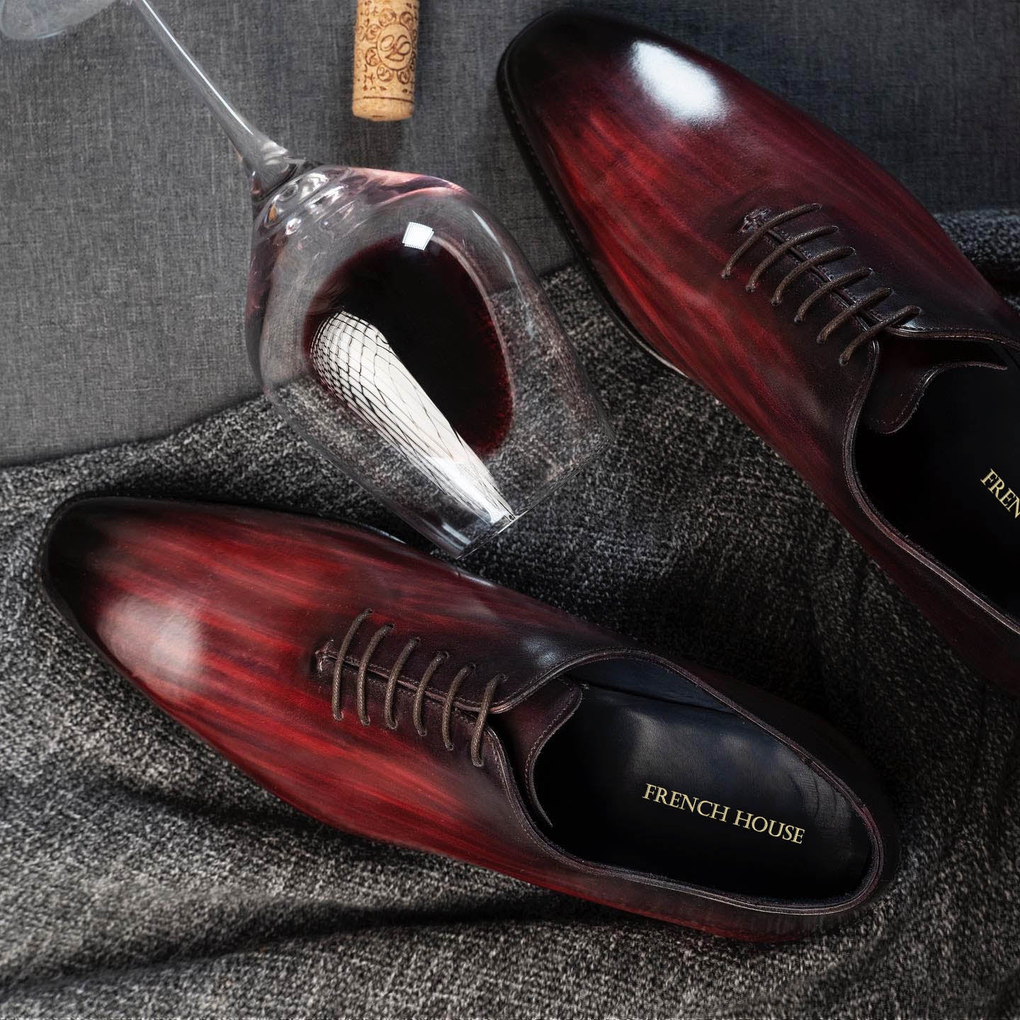 Stoke Wine Red Patina Wholecut Oxford