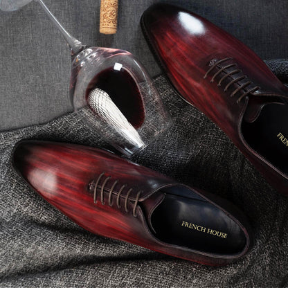 Stoke Wine Red Patina Wholecut Oxford