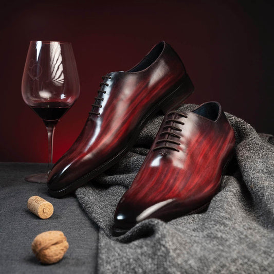 Stoke Wine Red Patina Wholecut Oxford