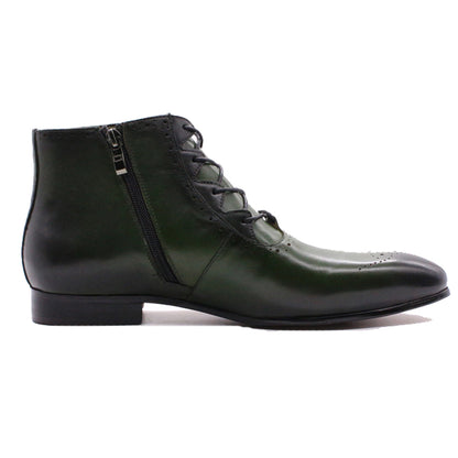 Zyan Olive Green Lace Up Boot