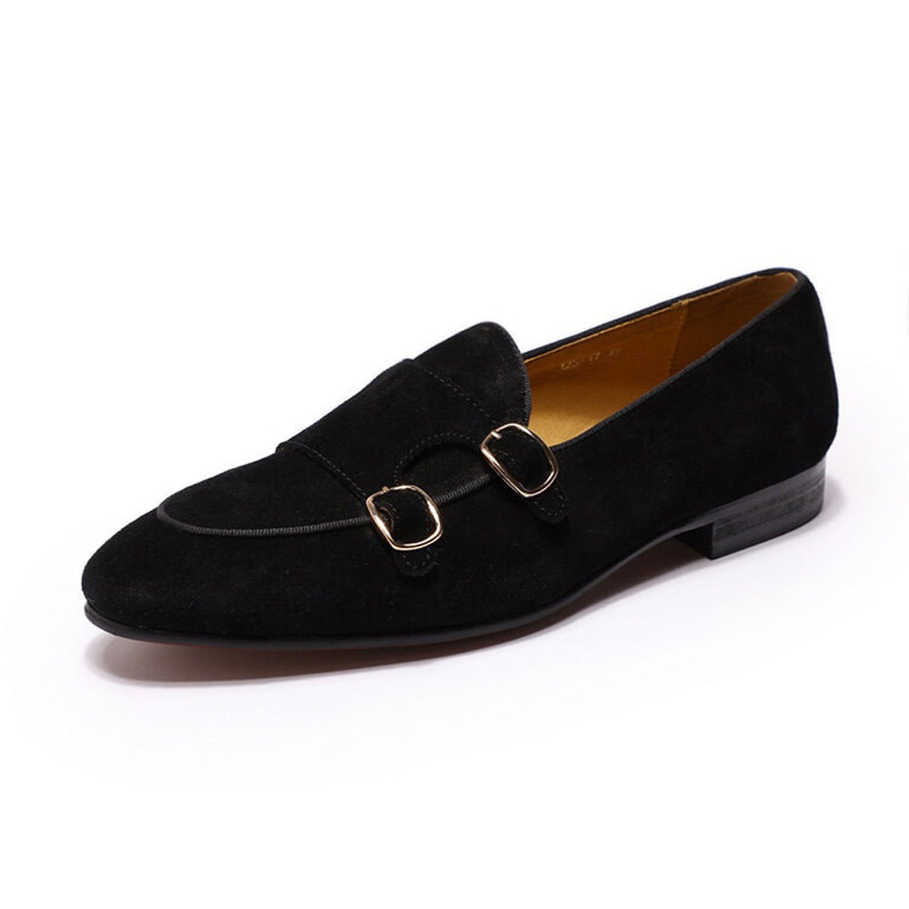 Kyobe Black Suede Monk Strap Loafer - Romèro Ferrera