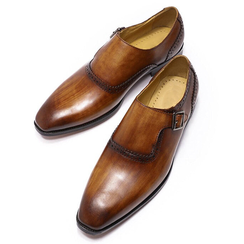 Zack Tan Single Monk Strap - Romèro Ferrera