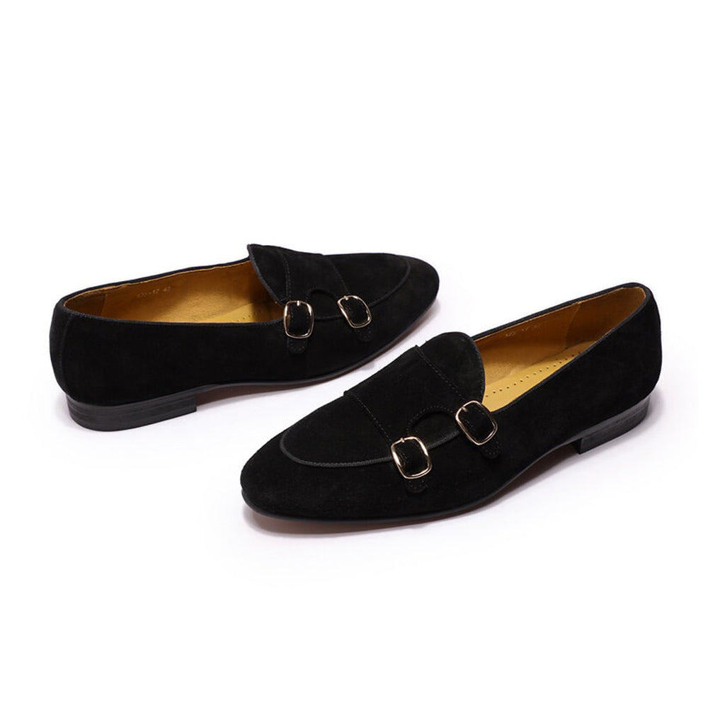 Kyobe Black Suede Monk Strap Loafer - Romèro Ferrera