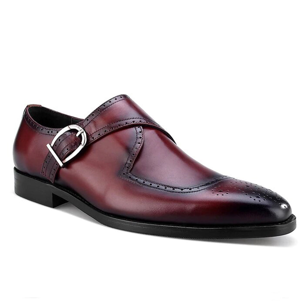 Karl Burgundy Single Monk Strap - Romèro Ferrera