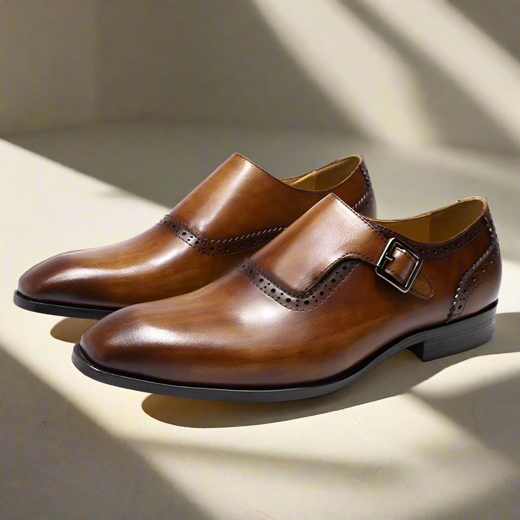 Zack Tan Single Monk Strap - Romèro Ferrera